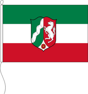 Flagge Nordrhein-Westfalen mit Wappen   90 x 60 cm Marinflag