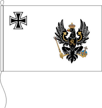 Flagge Preußen (weiß mit Adler) 120 x 80 cm
