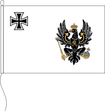 Flagge Preußen (weiß mit Adler) 80 x 120 cm
