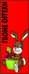 Frohe Ostern Osterhase rot