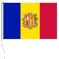 Preview: Flagge Andorra mit Wappen 80 x 120 cm
