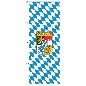 Preview: Auslegerfahne Bayern Raute mit Wappen 120 x 300 cm Marinflag