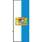 Preview: Flagge Bayern wei?-blau mit Wappen und L?wen 120 x 300 cm Marinflag
