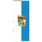 Preview: Auslegerfahne Bayern wei?-blau mit Wappen 120 x 300 cm Marinflag