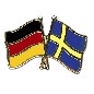 Preview: Anstecknadel Deutschland-Schweden (VE 5 Stück) 2,2 cm