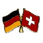 Preview: Anstecknadel Deutschland-Schweiz (VE 5 Stück) 2,2 cm