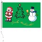 Preview: Flagge Frohe Weihnachten Schnee- und Weihnachtsmann 150 x 250 cm