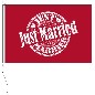 Preview: Flagge Just Married Stempel rotgrundig 200 x 300 cm