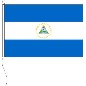 Preview: Flagge Nicaragua mit Wappen - Handelsflagge 100 x 150 cm