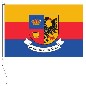 Preview: Flagge Nordfriesland mit Wappen und Spruchband 150 x 225 cm