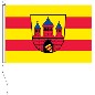 Preview: Flagge Oldenburg gelb-rot mit Wappen 60 x 90 cm