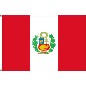Preview: Flagge Peru mit Wappen 90 x 150 cm