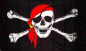Preview: Flagge Pirat mit Augenklappe und rotem Kopftuch 90 x 150 cm