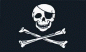 Preview: Flagge Pirat mit Augenklappe und Knochen 90 x 150 cm