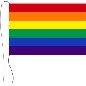 Preview: Tischflagge Regenbogen  15 x 25 cm Qualität Polyseide