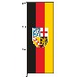 Preview: Auslegerfahne Saarland mit Wappen 120 x 300 cm Marinflag
