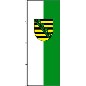 Preview: Flagge Sachsen mit Wappen 200 x 80 cm