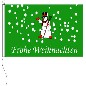 Preview: Flagge Frohe Weihnachten Schneemann grüngrundig 150 x 250 cm