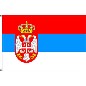 Preview: Flagge Serbien mit Wappen 90 x 150 cm
