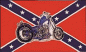 Preview: Flagge Südstaaten mit Harley Davidson 90 x 150 cm