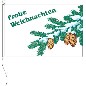 Preview: Flagge Tannenzweig mit Zapfen und Schnee 80 x 120 cm