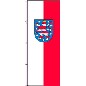 Preview: Flagge Thüringen mit Wappen 200 x 80 cm