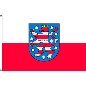 Preview: Flagge Thüringen mit Wappen 90 x 150 cm