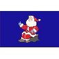 Preview: Flagge Weihnachtsmann sitzend blaugrundig 200 x 120 cm Marinflag M/I