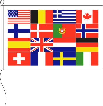 Flagge 16 Länder 150 x 100 cm