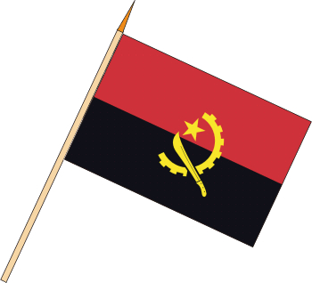 Stockflagge Angola (VE 10 Stück) 45 x 30 cm