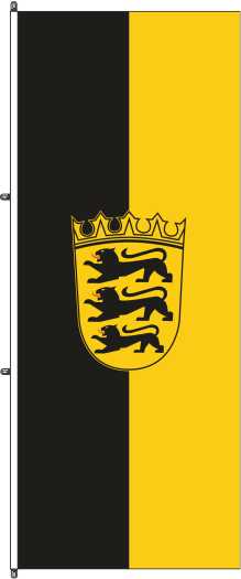 Flagge Baden-Württemberg mit Wappen 300 x 120 cm