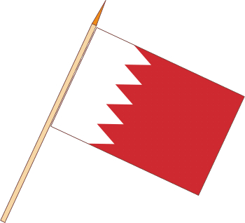 Stockflagge Bahrain (VE 10 Stück) 45 x 30 cm
