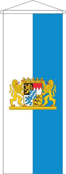 Banner Bayern wei?-blau mit Wappen und L?wen 120 x 300 cm Marinflag