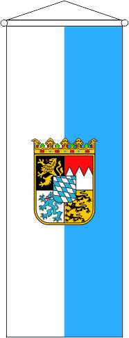 Banner Bayern wei?-blau mit Wappen 120 x 300 cm Marinflag