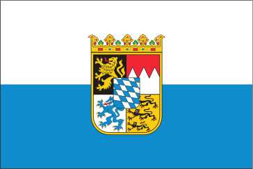 Flagge Bayern weiß-blau mit Wappen    30 x 20 cm Marinflag