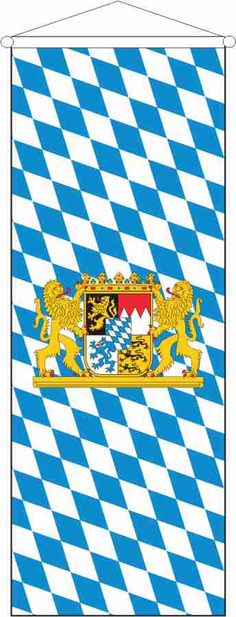 Banner Bayern Raute mit Wappen und Löwen 120 x 300 cm Marinflag