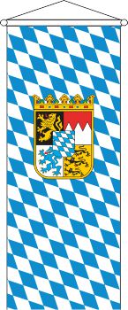Banner Bayern Raute mit Wappen 120 x 300 cm Marinflag