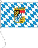 Flagge Bayern Raute mit Wappen   90 x 60 cm Marinflag M/I