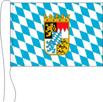 Tischflagge Bayern Raute mit Wappen 15 x 25 cm