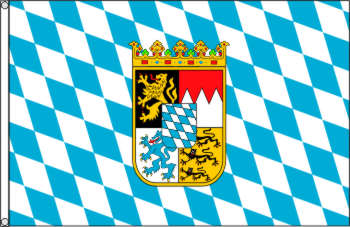 Flagge Bayern Raute mit Wappen 150 x 90 cm