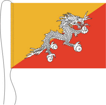 Tischflagge Bhutan 15 x 25 cm