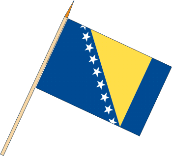 Stockflagge Bosnien-Herzegowina (VE 10 Stück) 30 x 45 cm