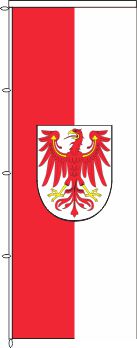 Auslegerfahne Brandenburg mit Wappen 150 x 400 cm Marinflag