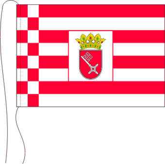 Tischflagge Bremen mit Schlüssel 15 x 25 cm