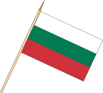 Stockflagge Bulgarien (VE 10 Stück) 45 x 30 cm
