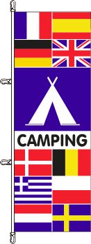 Flagge Camping + 10 Länder 300 x 120 cm