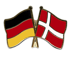 Anstecknadel Deutschland-Dänemark - Restposten 2,1 x 1,8
