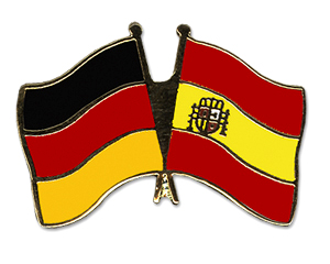Anstecknadel Deutschland-Spanien (VE 5 Stück) 2,2 cm