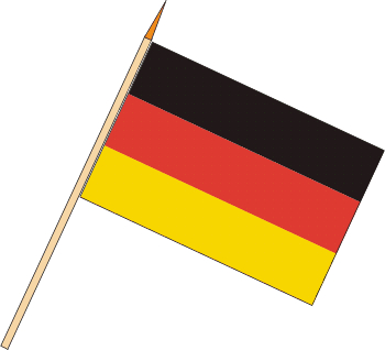 Stockflagge Deutschland (VE 10 Stück) 45 x 30 cm