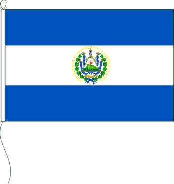 Flagge El Salvador mit Wappen 30 x 20 cm Marinflag